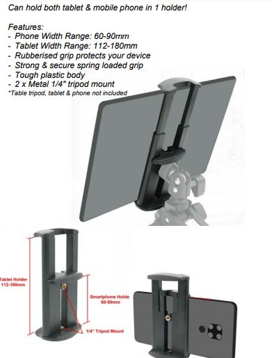 Glanz 2 in 1 Mobile Phne and Tablet Holder - plaza cameras Glanz 2 in 1 Mobile Phne and Tablet Holder - plaza cameras