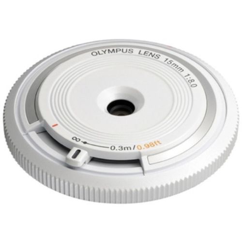 Olympus 15mm f8.0 Body Cap Lens - White - Plaza Cameras Olympus 15mm f8.0 Body Cap Lens - White - Plaza Cameras