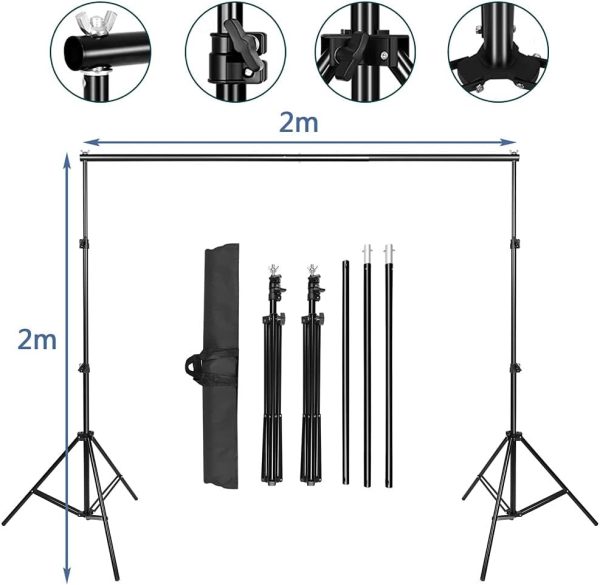 Abeststudio Photo Studio Adjustable Backdrop Support Stand Kit 1.6 x 3m - Plaza Cameras 5 Abeststudio Photo Studio Adjustable Backdrop Support Stand Kit 1.6 x 3m - Plaza Cameras