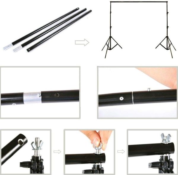 Abeststudio Photo Studio Adjustable Backdrop Support Stand Kit 1.6 x 3m - Plaza Cameras 7 Abeststudio Photo Studio Adjustable Backdrop Support Stand Kit 1.6 x 3m - Plaza Cameras