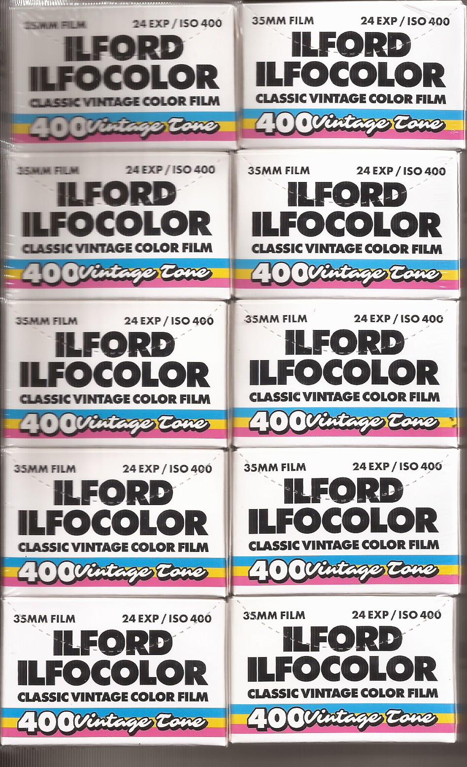 ILFOCOLOR ILFORD 400 VINTAGETONE 24 EXP FILM 10 Pack -Plaza Cam ILFOCOLOR ILFORD 400 VINTAGETONE 24 EXP FILM 10 Pack -Plaza Cameras