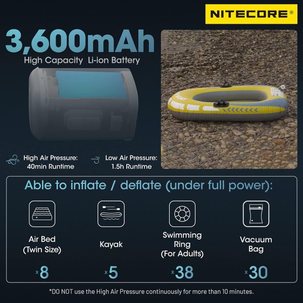 NITECORE AP10 AIR PUMP & TORCH ULTRA COMPACT - Plaza Cameras 5 NITECORE AP10 AIR PUMP & TORCH ULTRA COMPACT - Plaza Cameras