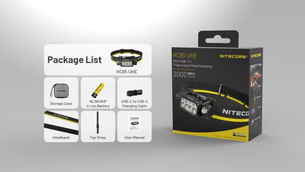 NITECORE HC65 UHE 2000 LUMENS Headlamp - Plaza Cameras 7 NITECORE HC65 UHE 2000 LUMENS Headlamp - Plaza Cameras