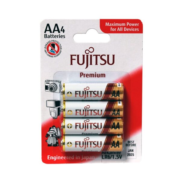 Fujitsu Premium 4 pack AA Alkaline batteries - Plaza Cameras Fujitsu Premium 4 pack AA Alkaline batteries - Plaza Cameras