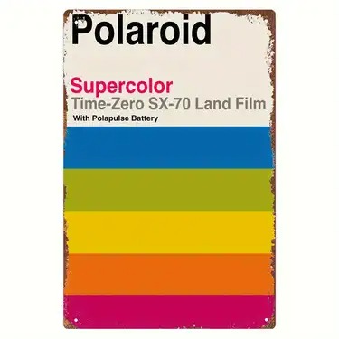 Polaroid Supercolor Tin Sign - Plaza Cameras Polaroid Supercolor Tin Sign - Plaza Cameras