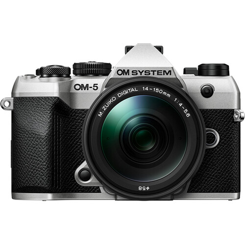 OM SYSTEM OM-5 Mark II Mirrorless Camera with 14-150mm f4-5.6 II Lens (Silver) - Plaza Cameras OM SYSTEM OM-5 Mark II Mirrorless Camera with 14-150mm f4-5.6 II Lens (Silver) - Plaza Cameras
